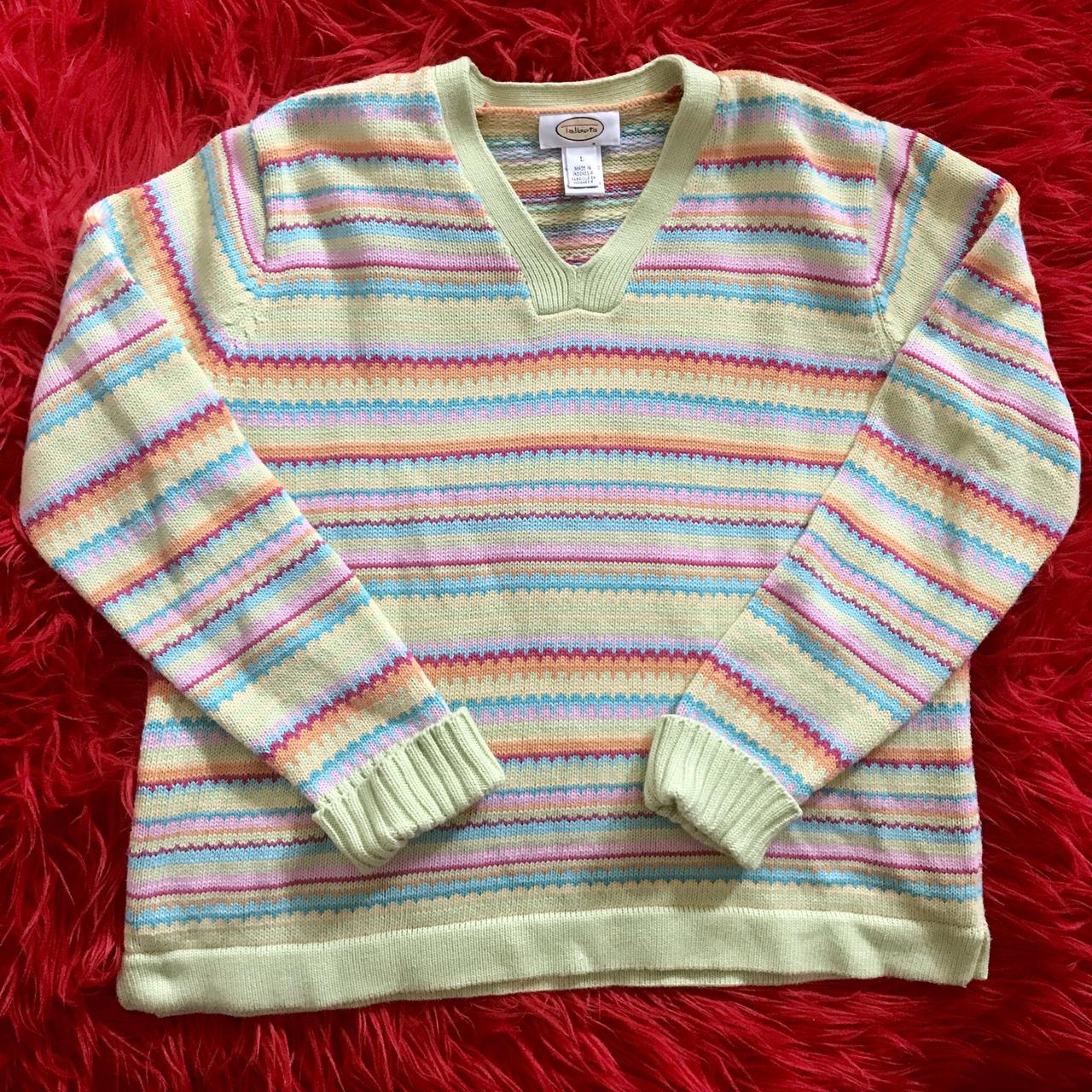 🌈 VINTAGE RAINBOW SWEATER ️ talbots sherbet sweater... Depop
