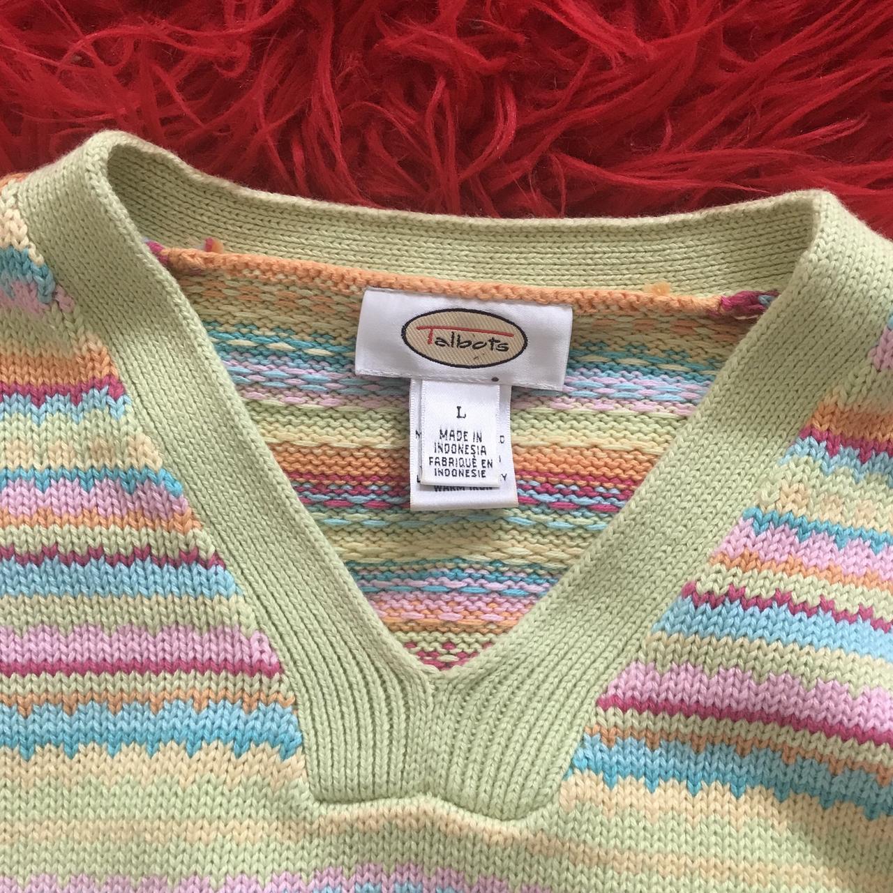 🌈 VINTAGE RAINBOW SWEATER ️ talbots sherbet sweater... - Depop