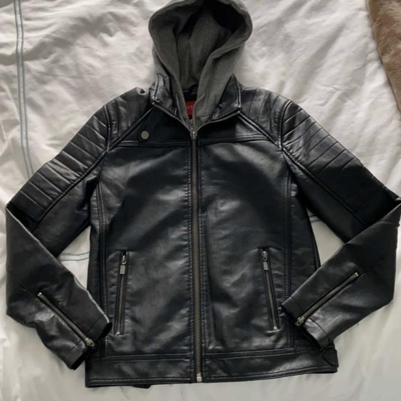 Guess Men's Black and Silver Jacket Depop