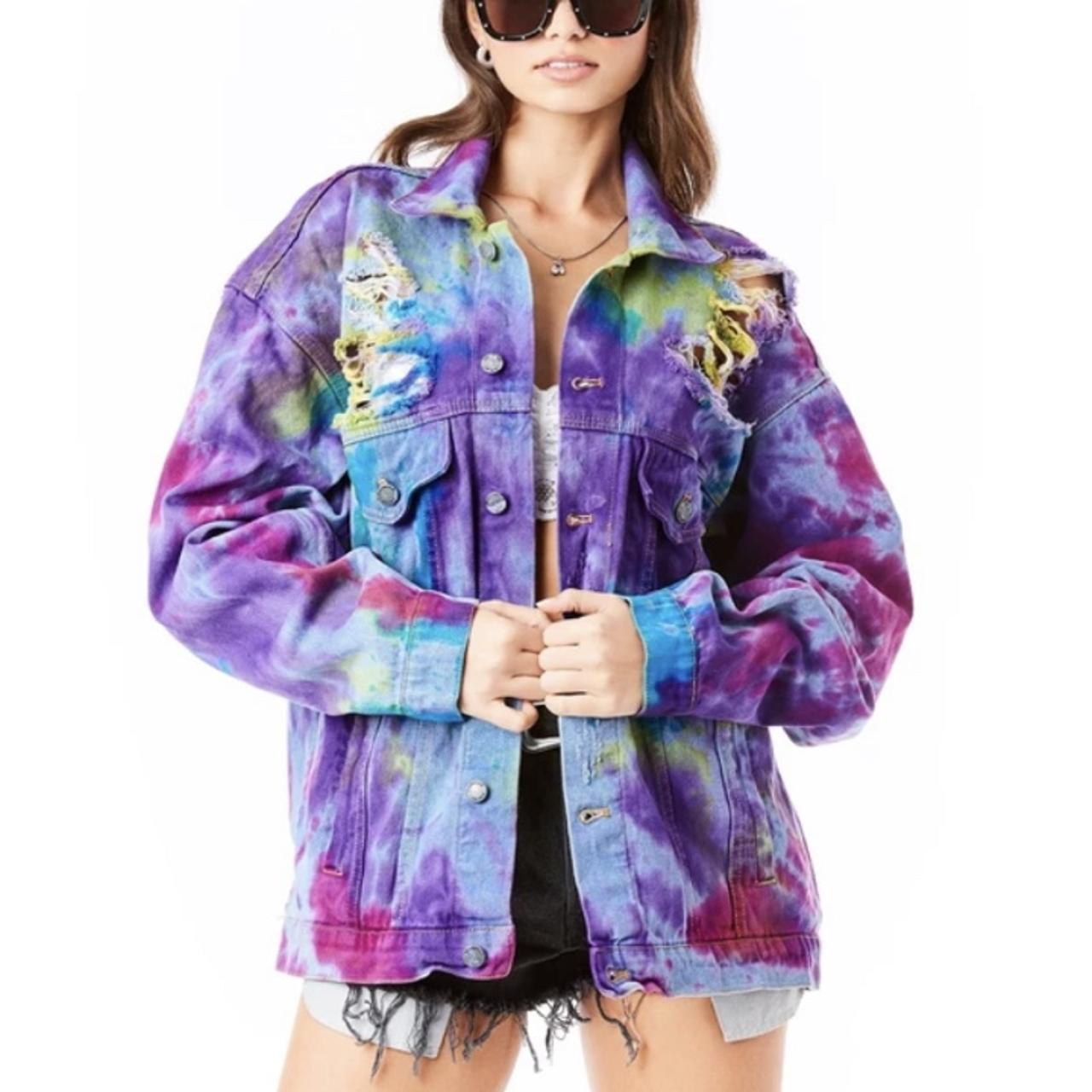 Tie dye jean online jacket womens