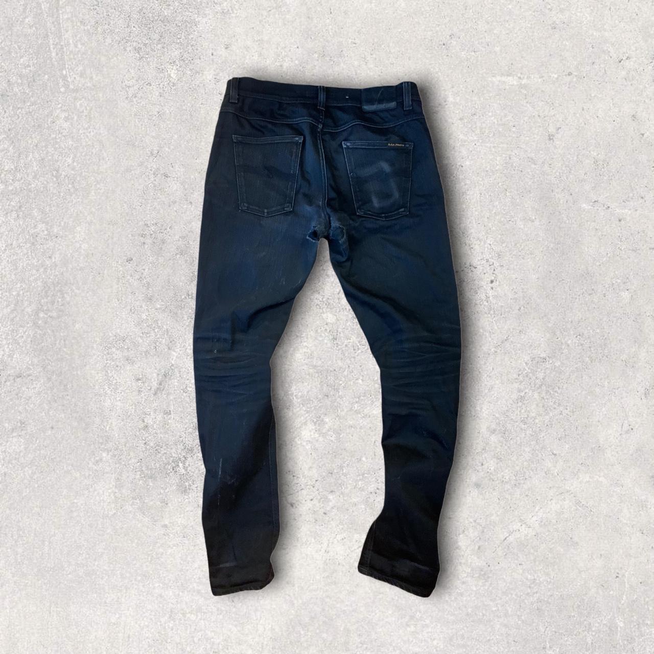 Black Waxed nudie jeans (tagged size 33x34) features... Depop