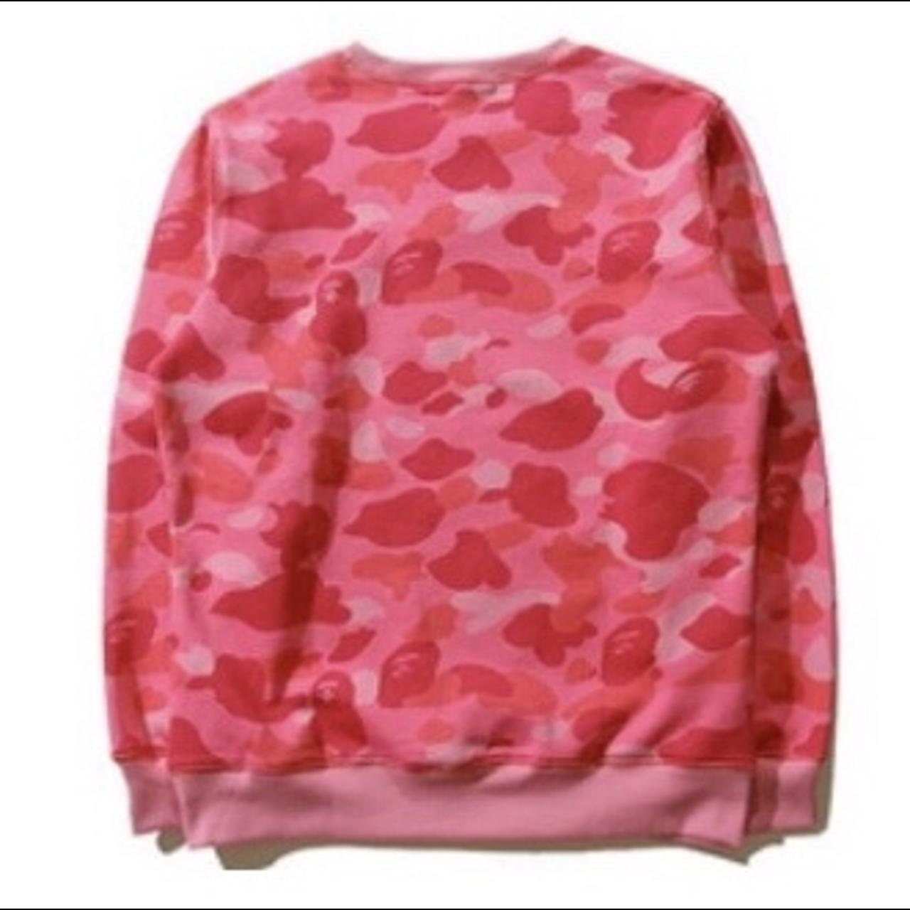 Pink bape outlet crewneck