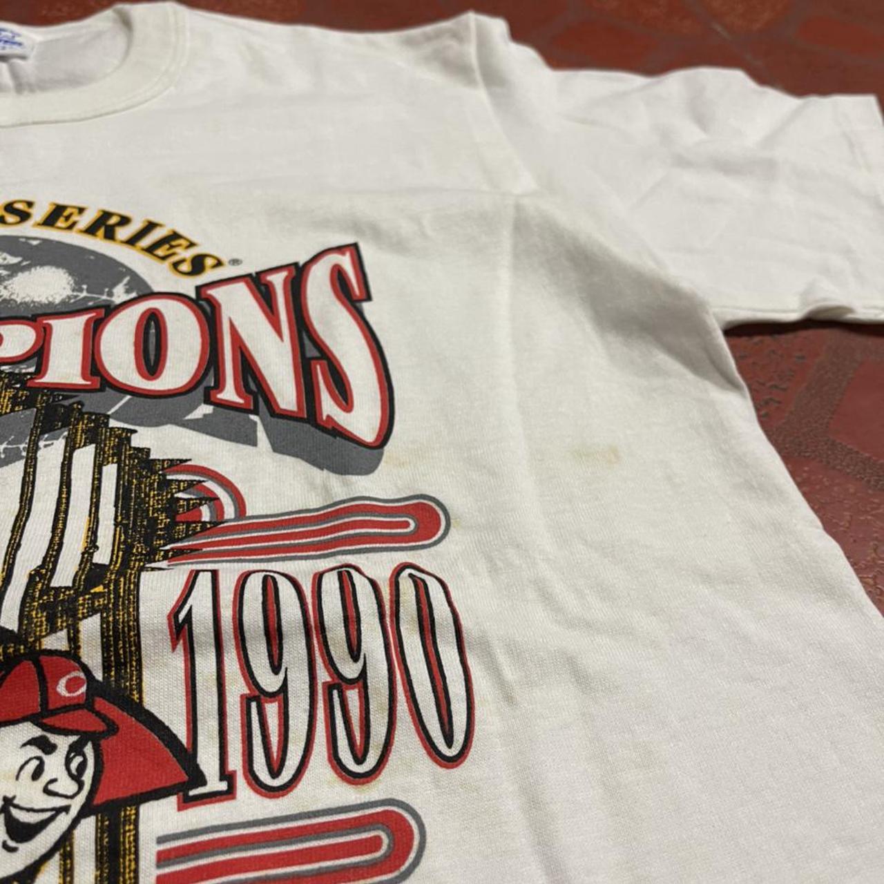 Cincinnati Reds 1990 Champs Few minor stains Dated... - Depop