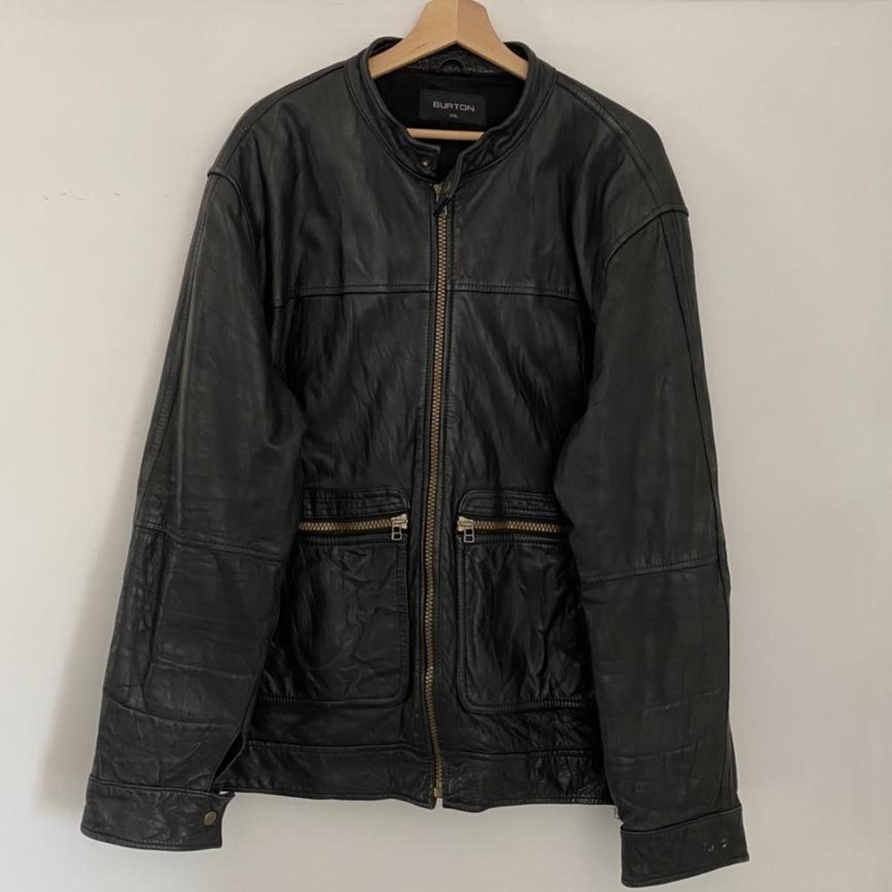 Soft Leather Jacket XXL Burtons biker style jacket... - Depop