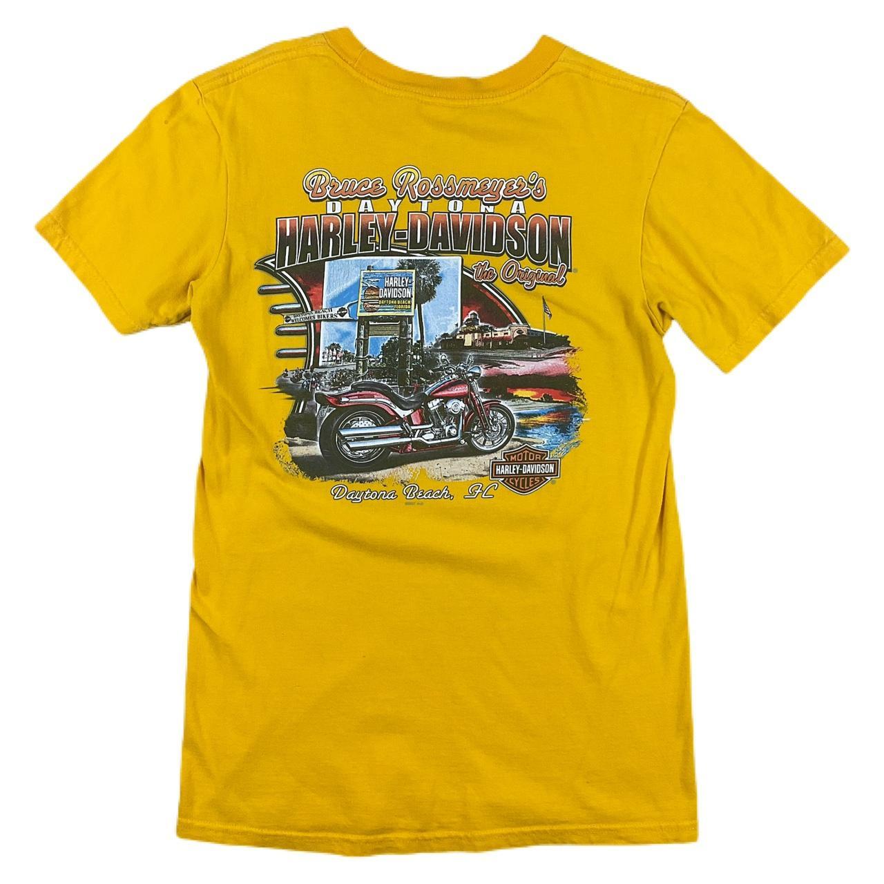 Vintage HARLEY DAVIDSON motorcycle vibrant mustard... - Depop