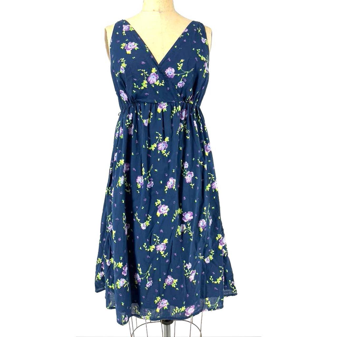 Here is a Faded Glory Blue floral sundress. Purple... - Depop