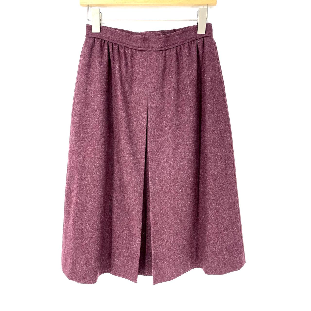 Mauve Purple A-Line Full Darted Knit Midi Skirt. No... - Depop