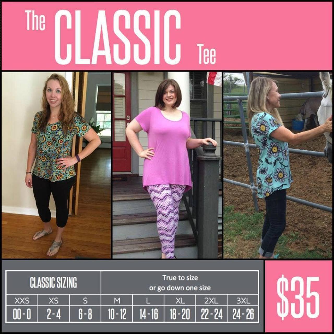 Lularoe Classic Tee. New with tags. Size XS. X print