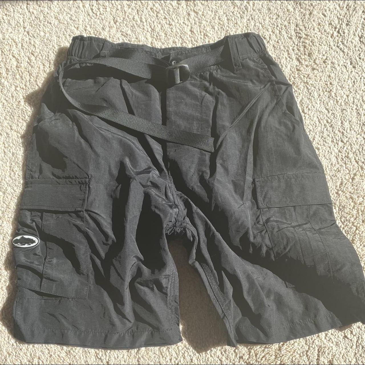 Corteiz black cargo nylon shorts CRTZ rtw Brand... - Depop