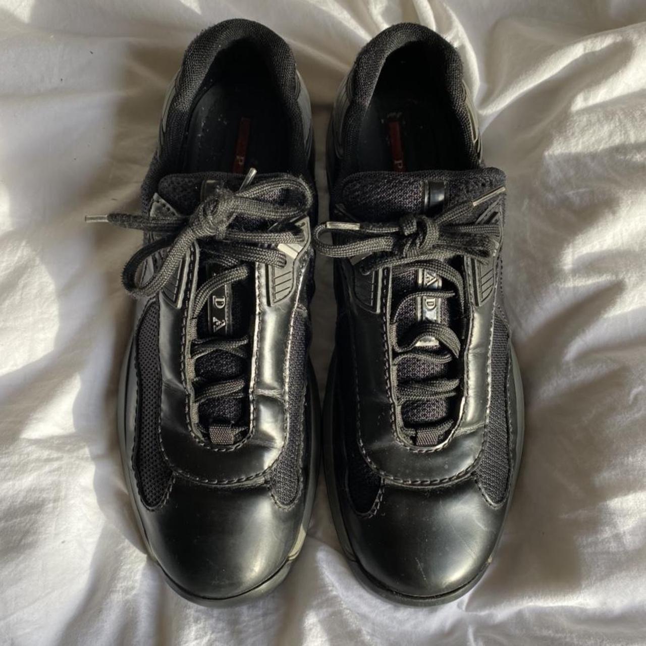 Prada Americas Cups • Black & Grey • Fits UK8 •... - Depop