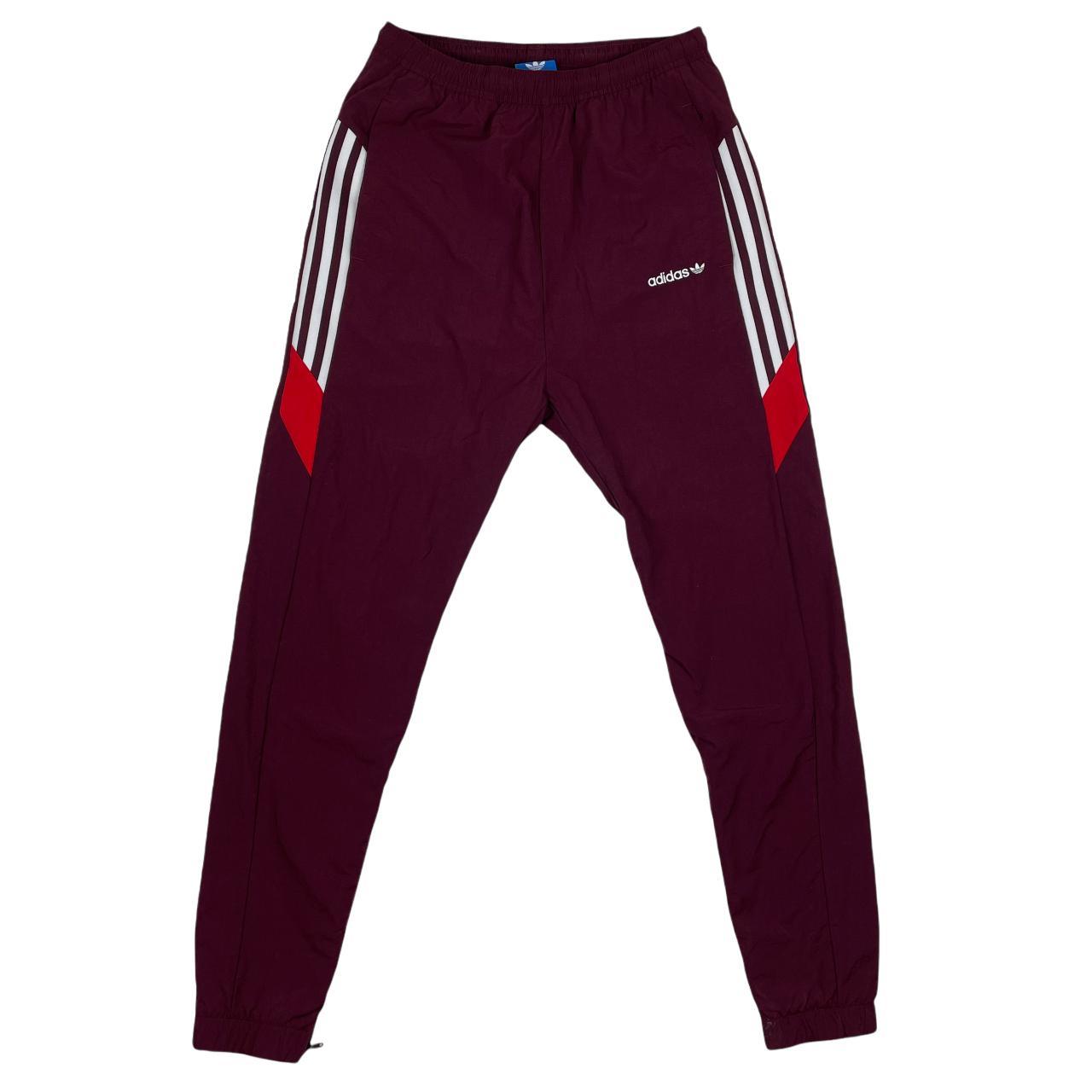 Adidas Tracksuit Pants Burgundy Small W32... - Depop