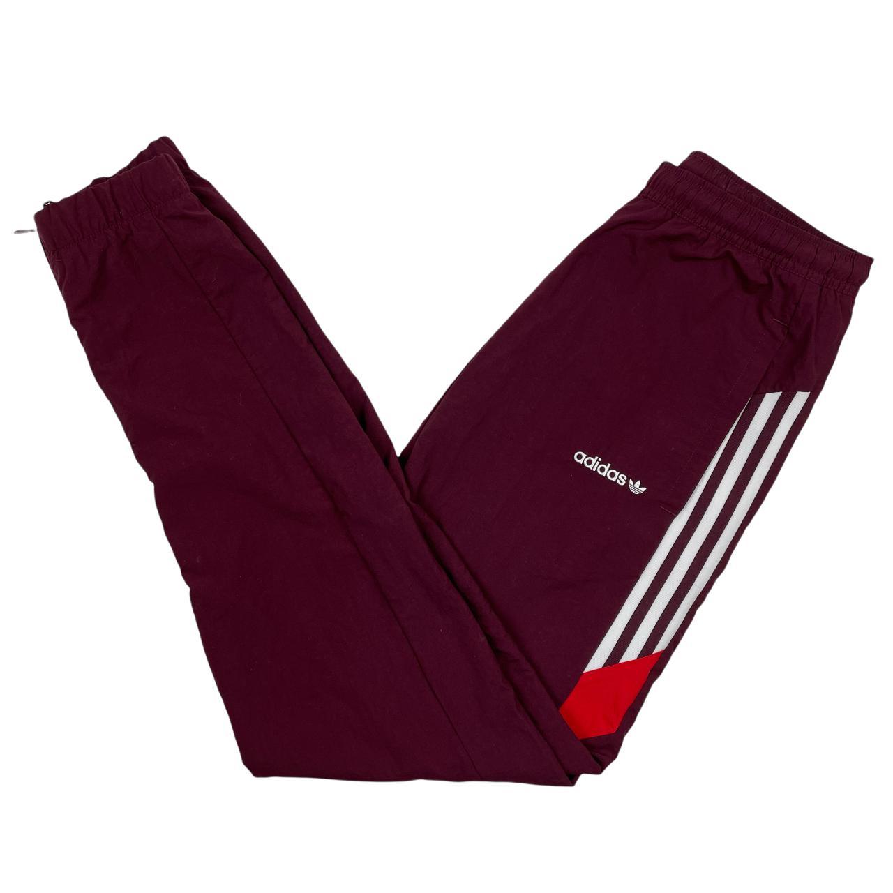 Adidas Tracksuit Pants Burgundy Small W32... Depop