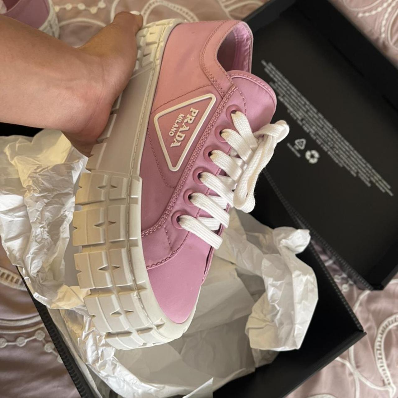 Prada platform sneakers - Double Wheel nylon gabardine sneakers Pink,  Luxury, Sneakers & Footwear on Carousell