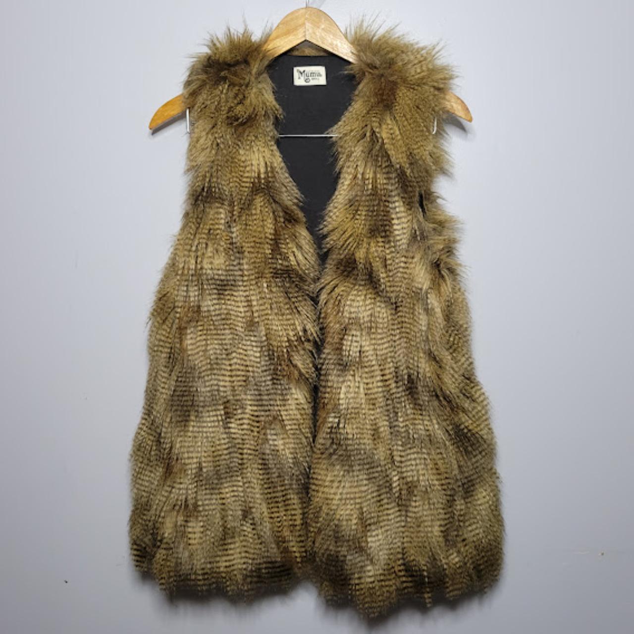 faux fur draped vest