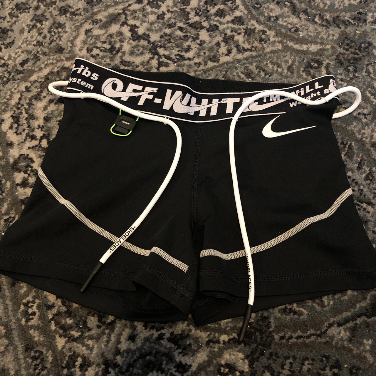 off white nike pro shorts