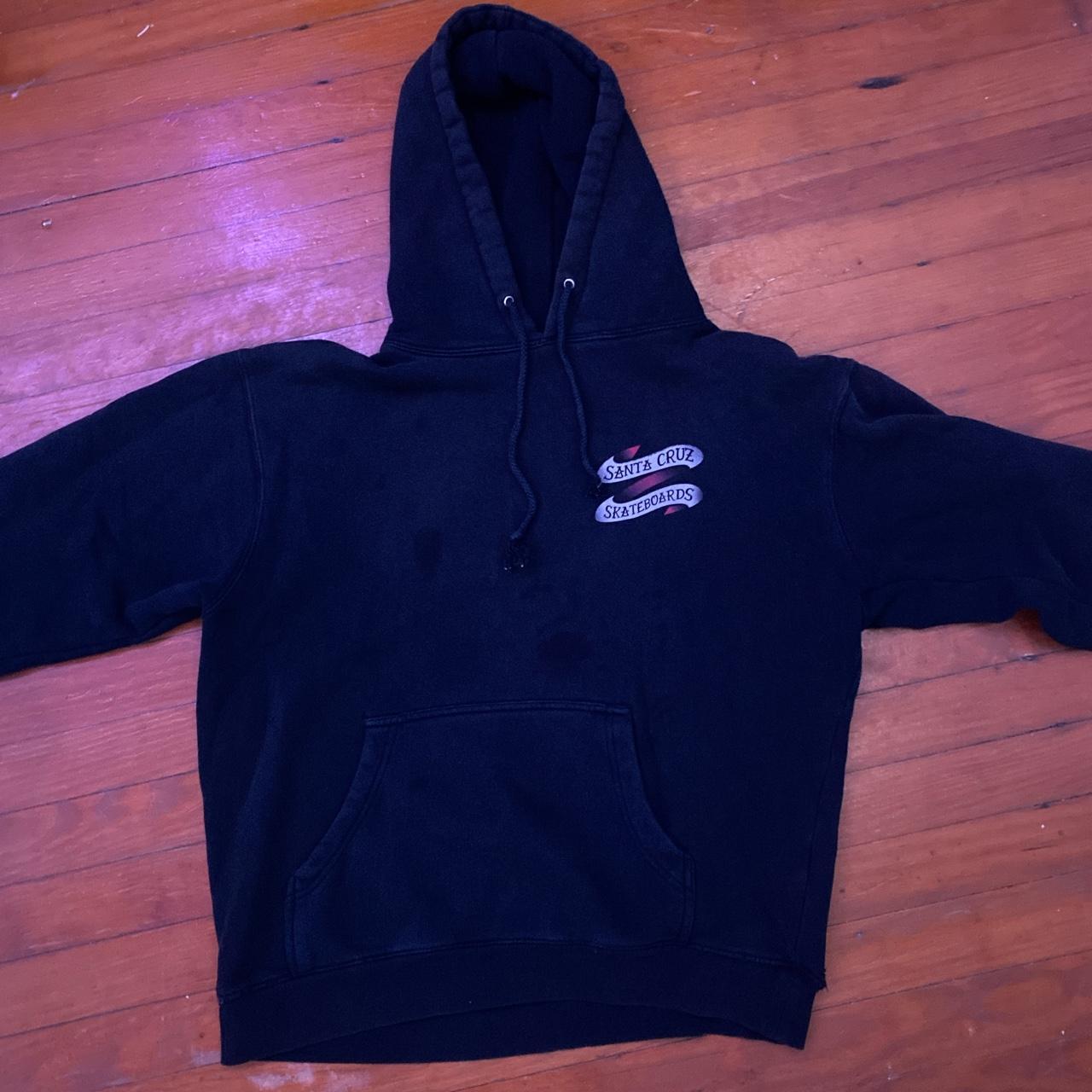 Santa Cruz Men's Black Hoodie | Depop