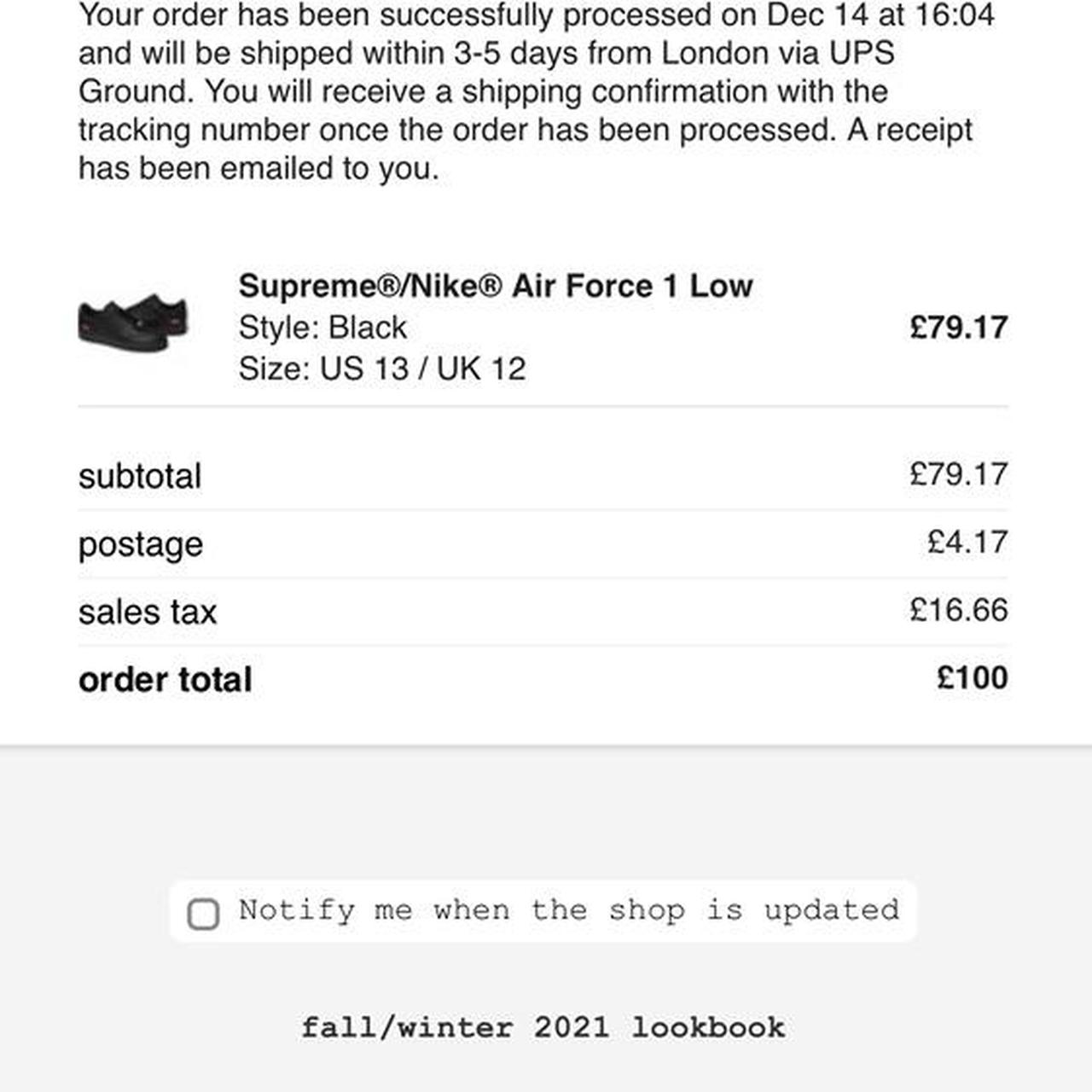 Supreme®/Nike® Air Force 1 Low 2023 - Black - 9.5 US - Depop