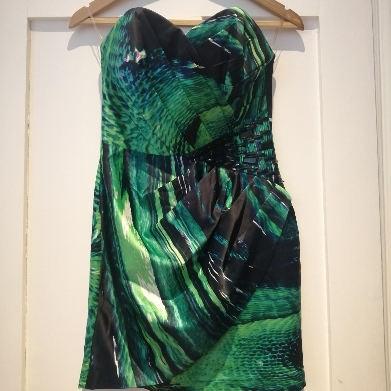 Emerald / Jungle green Lipsy strapless dress with... - Depop