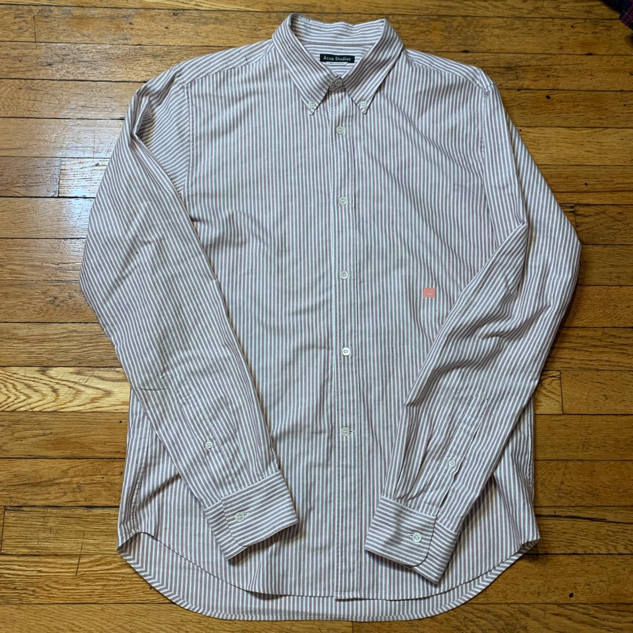 Acne Studios Ohio Face Maroon White Buttondown, Dry...