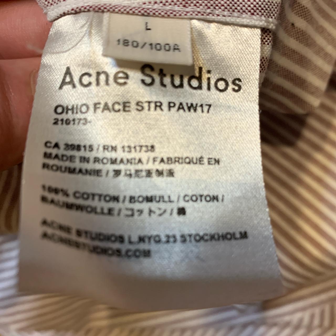 Acne Studios Ohio Face Maroon White Buttondown, Dry...