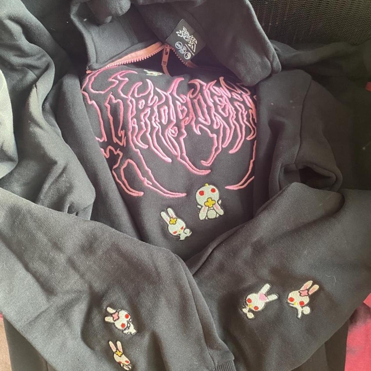 Dropdead Men's Black and Pink Sweatshirt (2)
