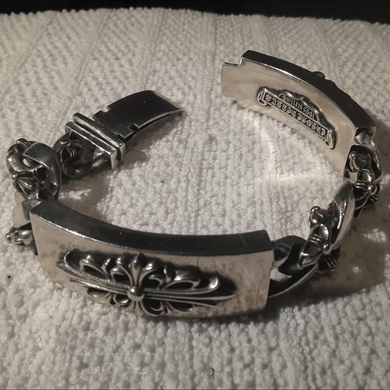 Chrome Hearts double ID bracelet. Sterling silver. | Depop Chrome Hearts double ID bracelet. Sterling silver. | Depop