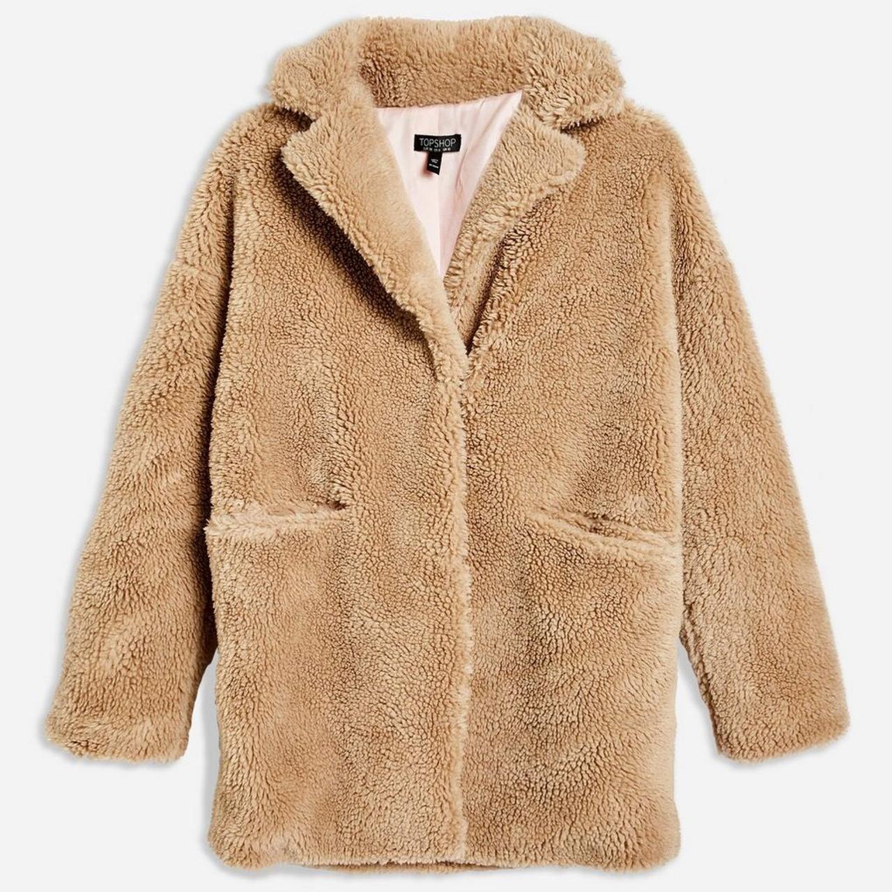 Borg coat topshop best sale