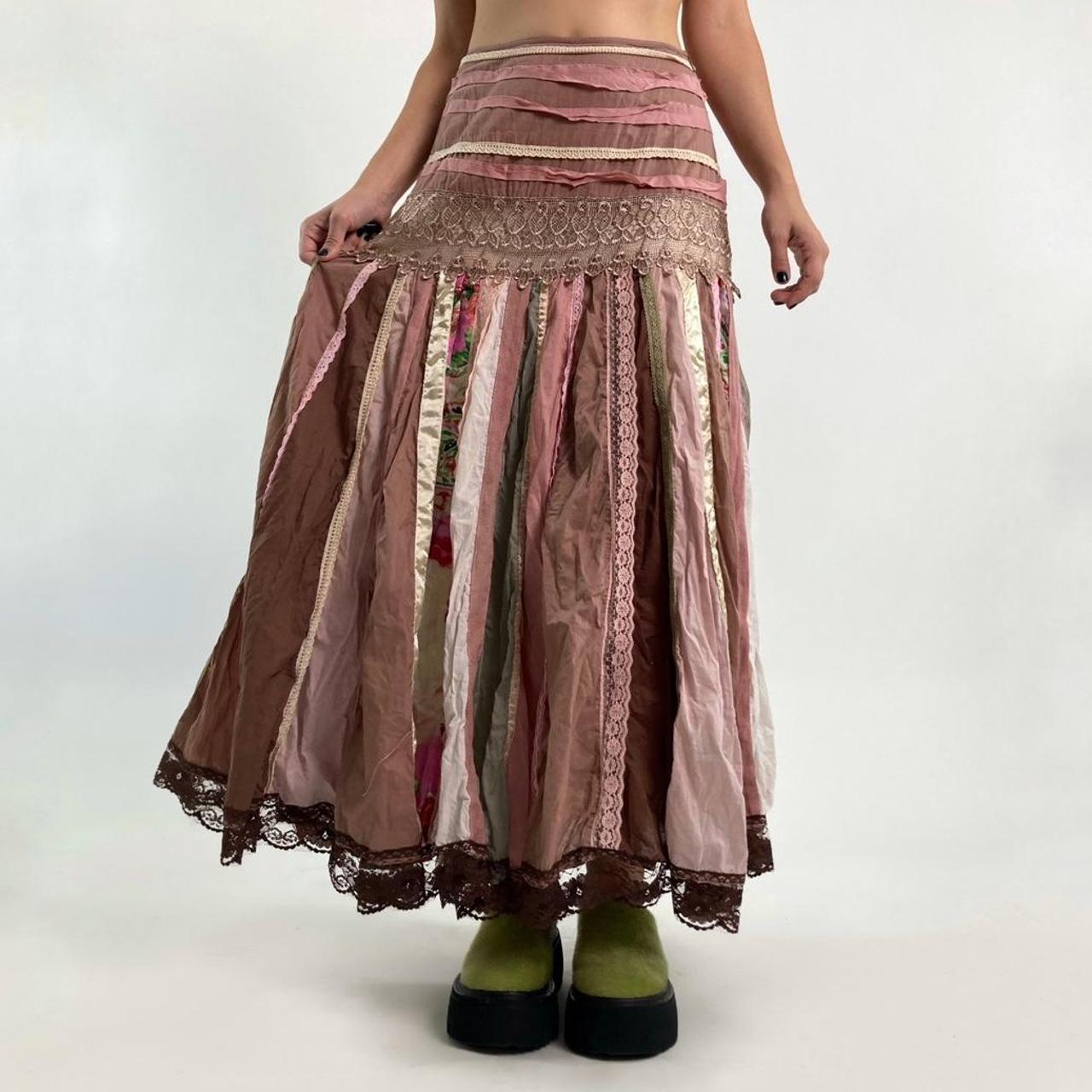 Product Image 3 - 90's patchwork ribbon maxi skirt.