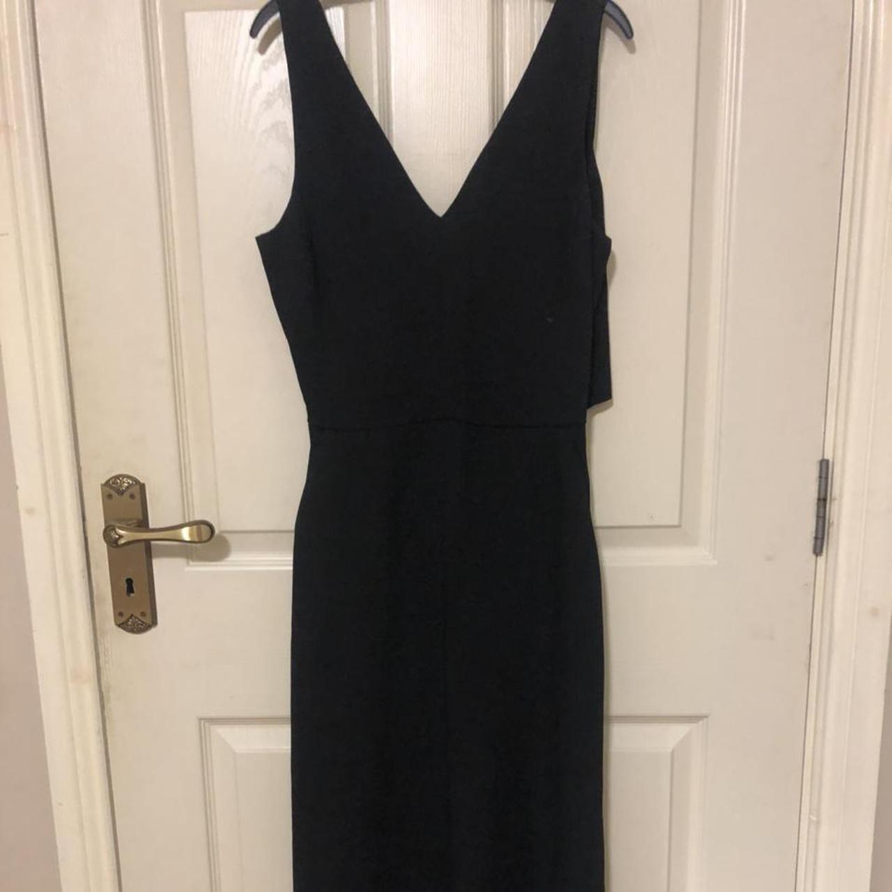 Black Aritzia midi dress with open bow tie Depop