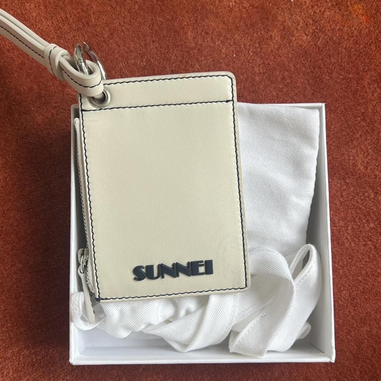 SUNNEI Card holder in beige leather with zip