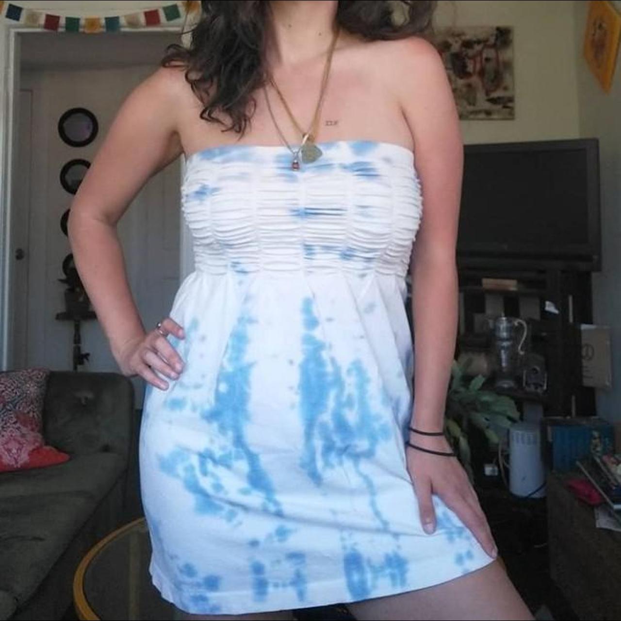 tie dye tube top dress