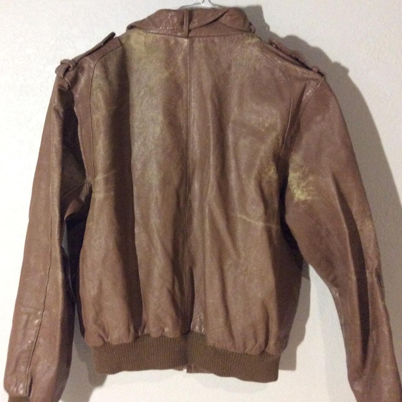 Crazy leather jacket by Members Only. Been through a... - Depop