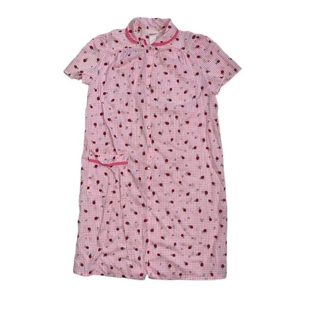 Vintage Haband strawberry print nightgown... - Depop