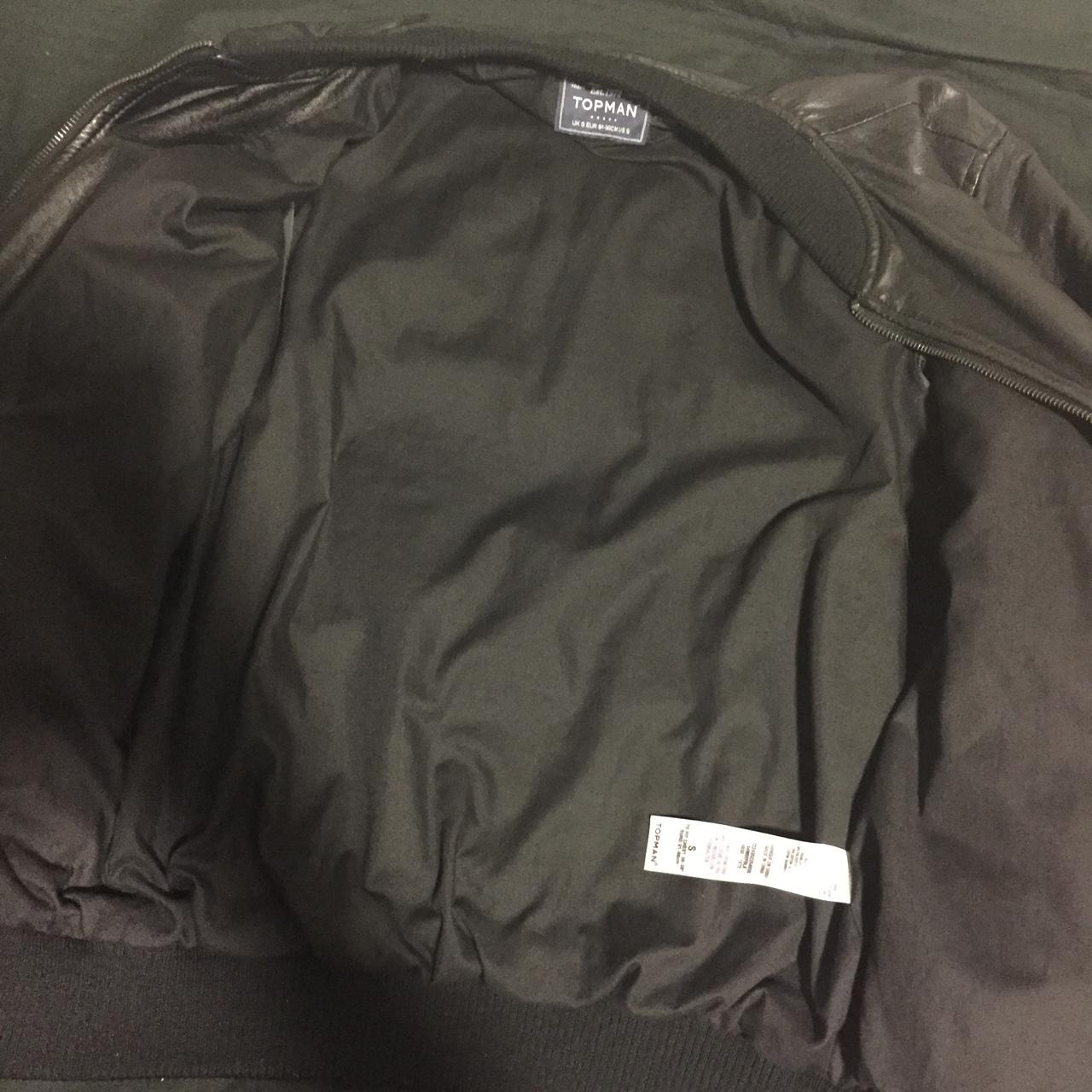 Topman Black Leather Jacket, great condition. Size S... - Depop