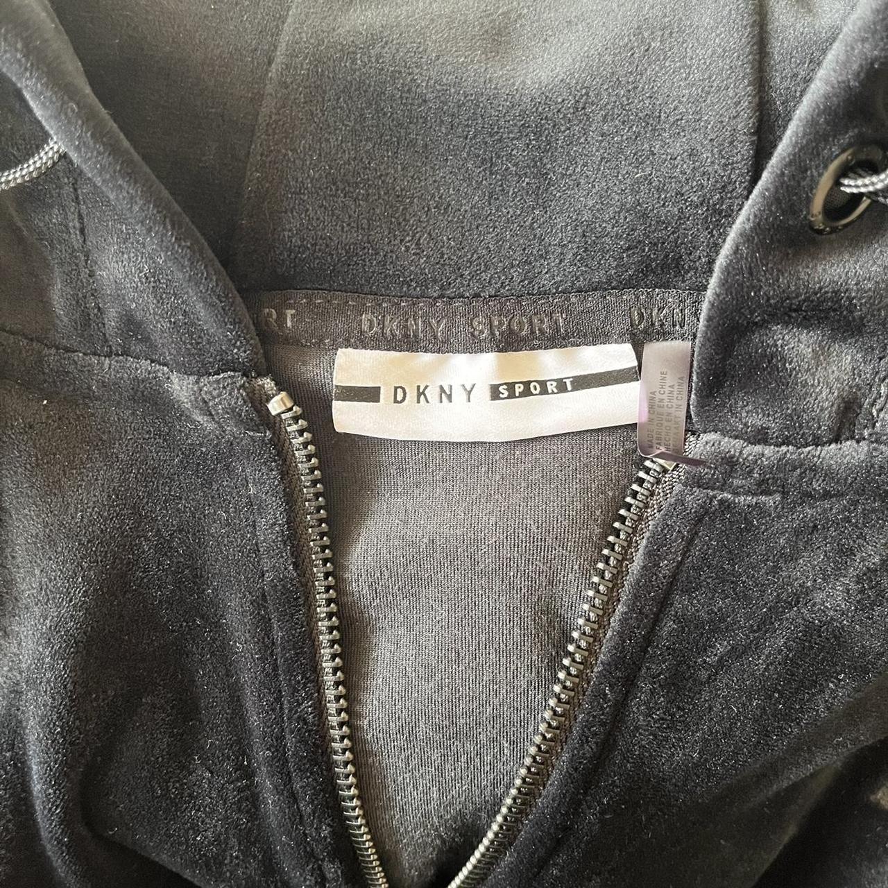 Black Velvet zip up hoodie by DKNY (similar to juicy... - Depop
