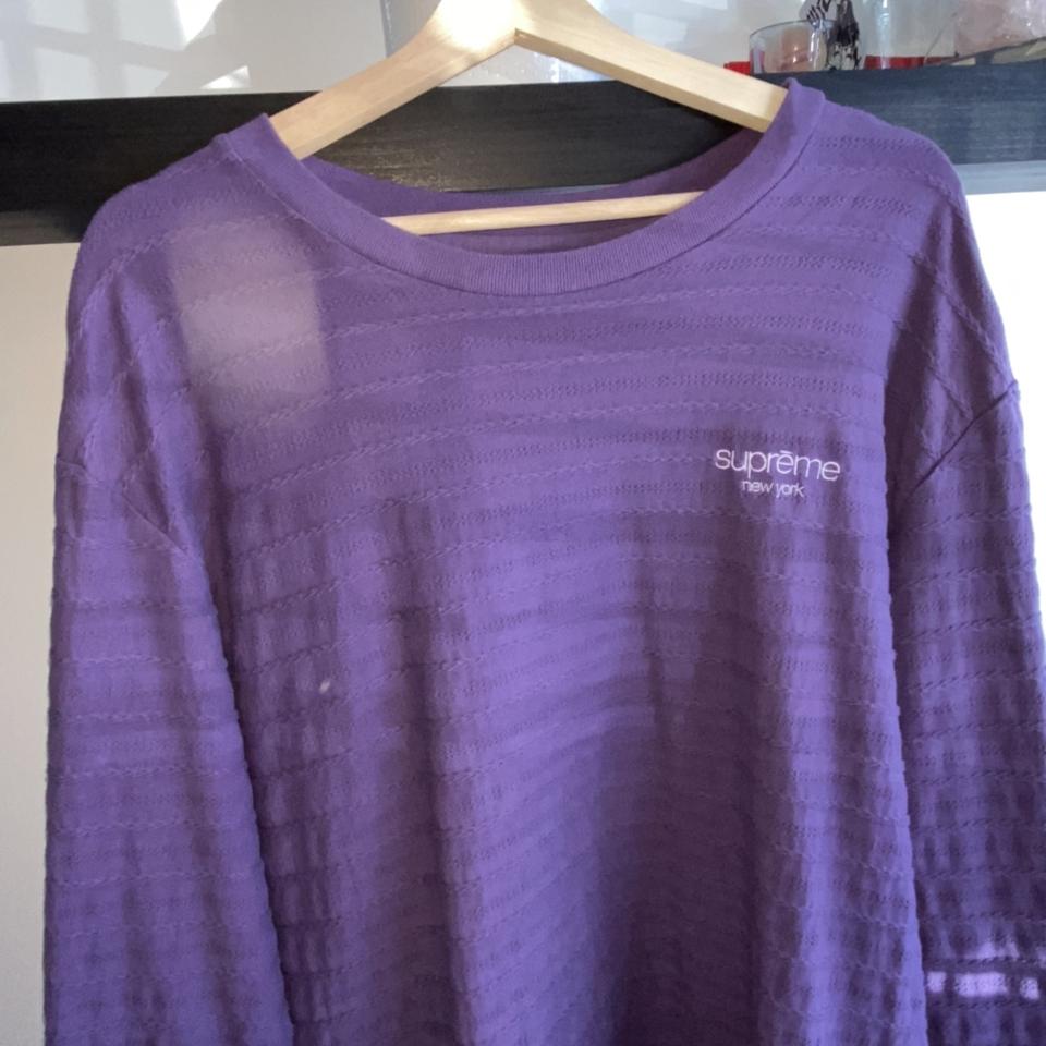 Supreme ribbed purple long sleeve t shirt XL - Depop