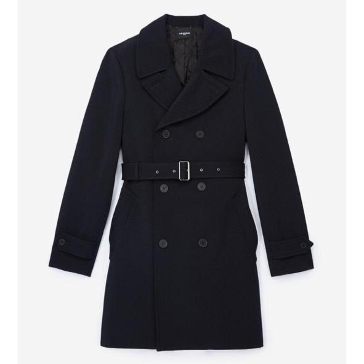 The Kooples Navy blue trench Coat with quilted... - Depop