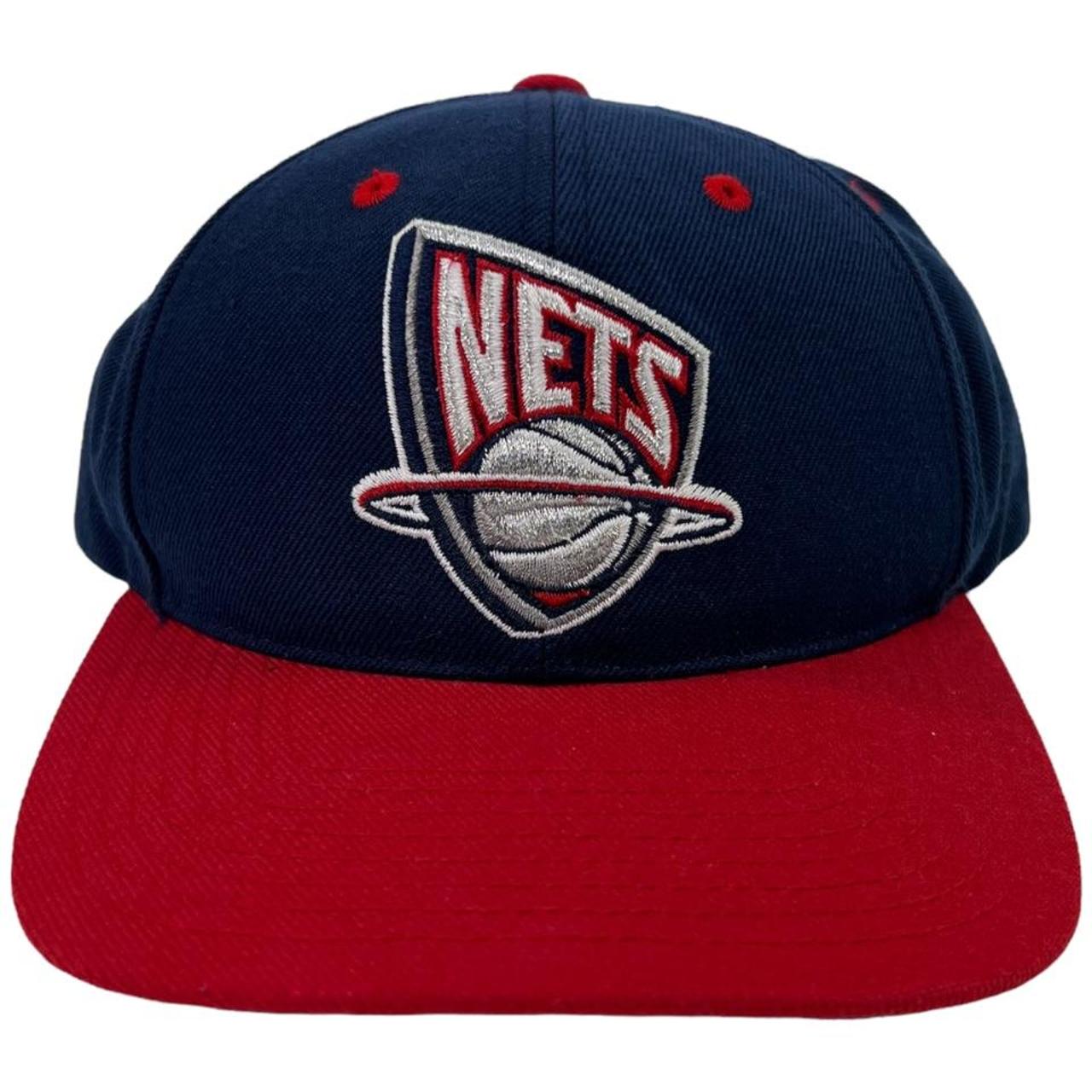 Vintage 1990s 90s New Jersey NJ Nets red brim NBA... Depop