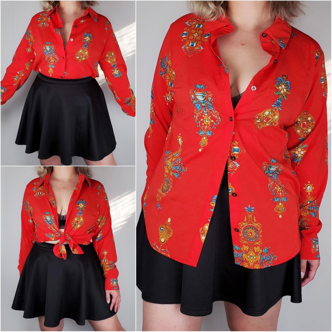 Women's Red and Gold Blouse (3)