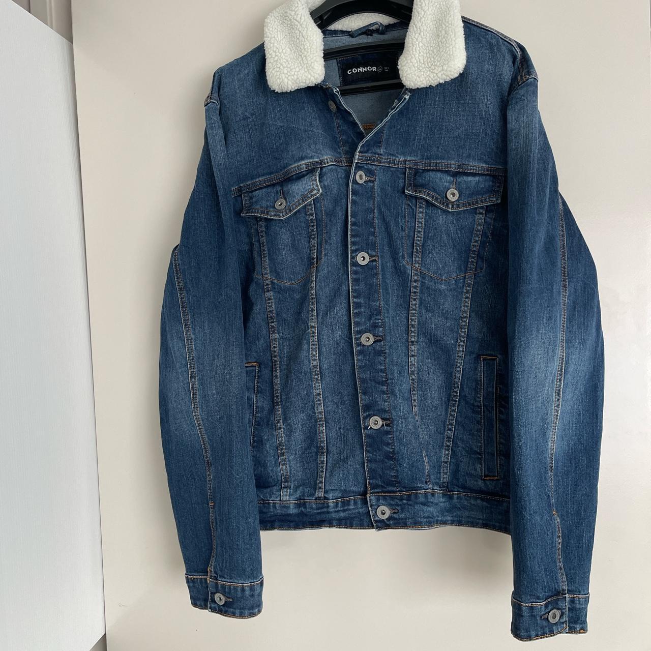 Connor denim jacket, with removable fleece collar.... - Depop