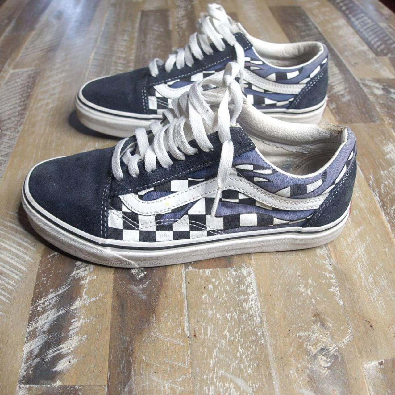 Vans Old School Checkered Flame men's size 7 women's... - Depop