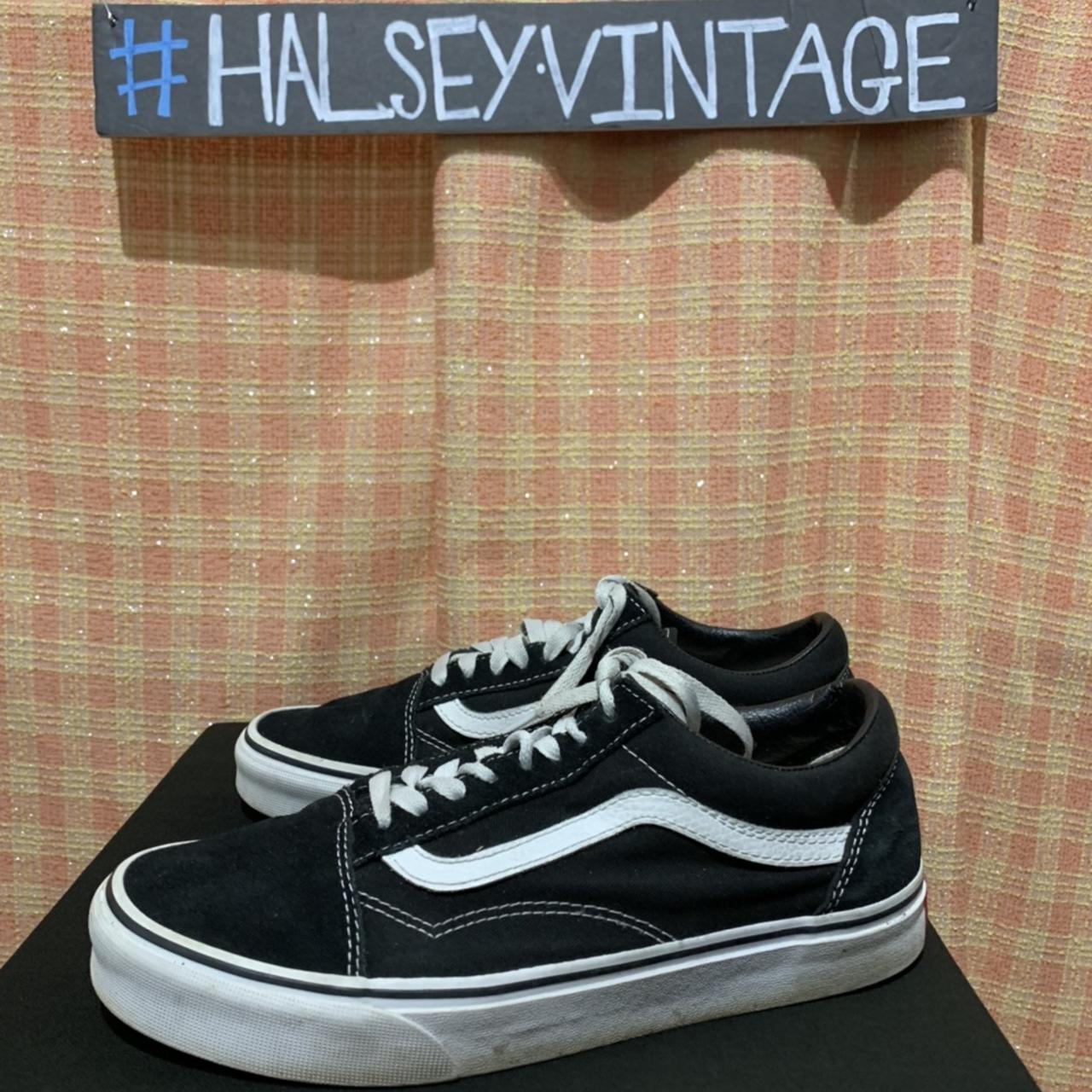 Vans Women S Black And White Trainers Depop   P0 