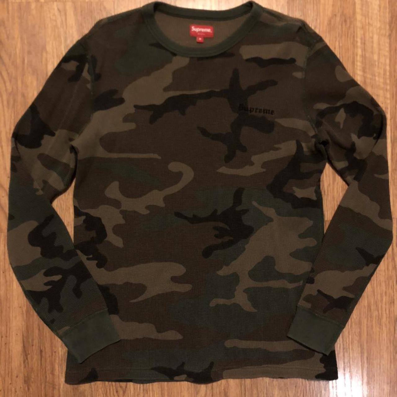 Supreme Camo Waffle Thermal from FW16. Embroidered...