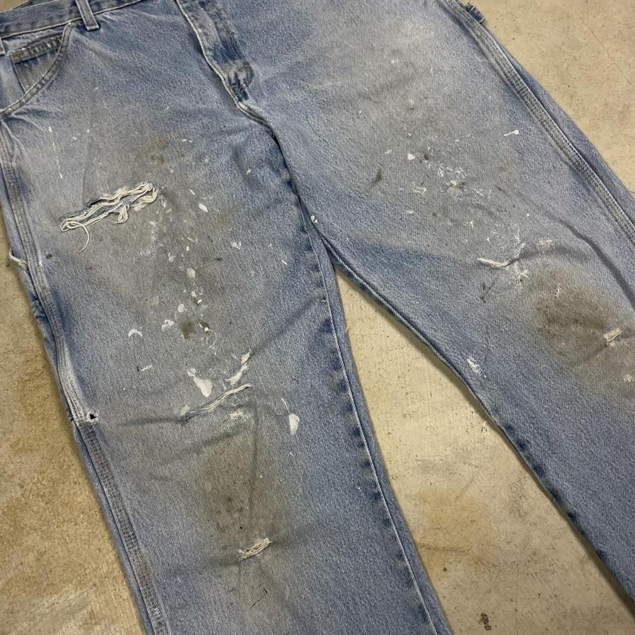 Thrashed Dickies Painters Pants beat up vintage... - Depop