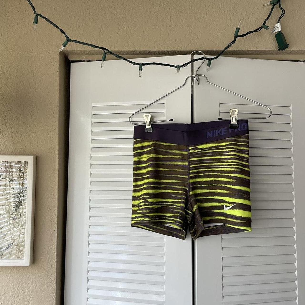 Nike Women's Green and Purple Shorts Depop