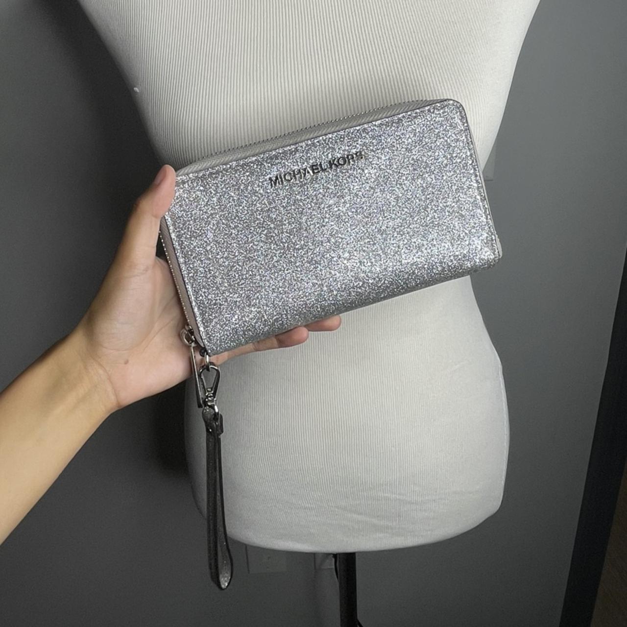 Silver Glitter Wallet Michael Kors Silver Wristlet Michael Kors