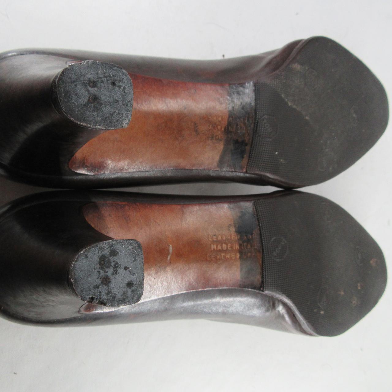 Vintage SALVATORE FERRAGAMO Brown Heels Bow Vintage... - Depop