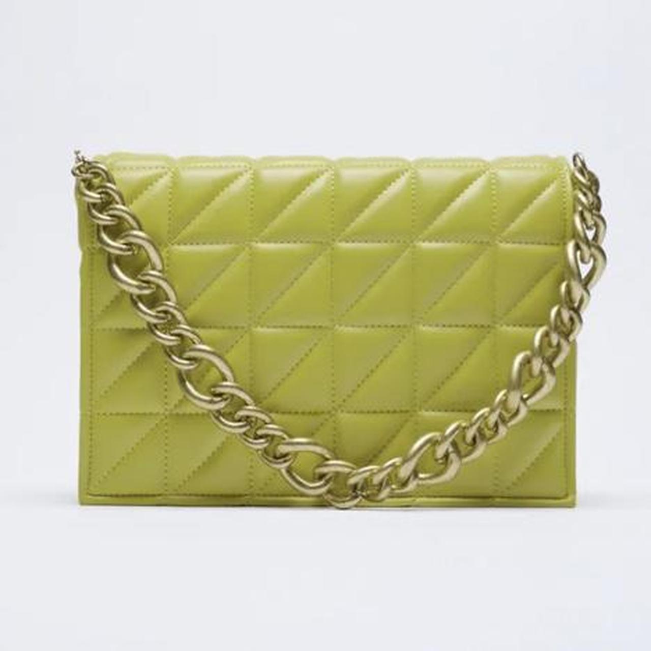 ZARA QUILTED BAG WITH CHAIN IN OLIVE BRAND NEW WITH... Depop