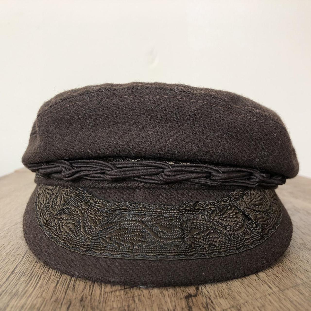 Brown Wool Greek Fisherman Cap Fully lined Braided... Depop