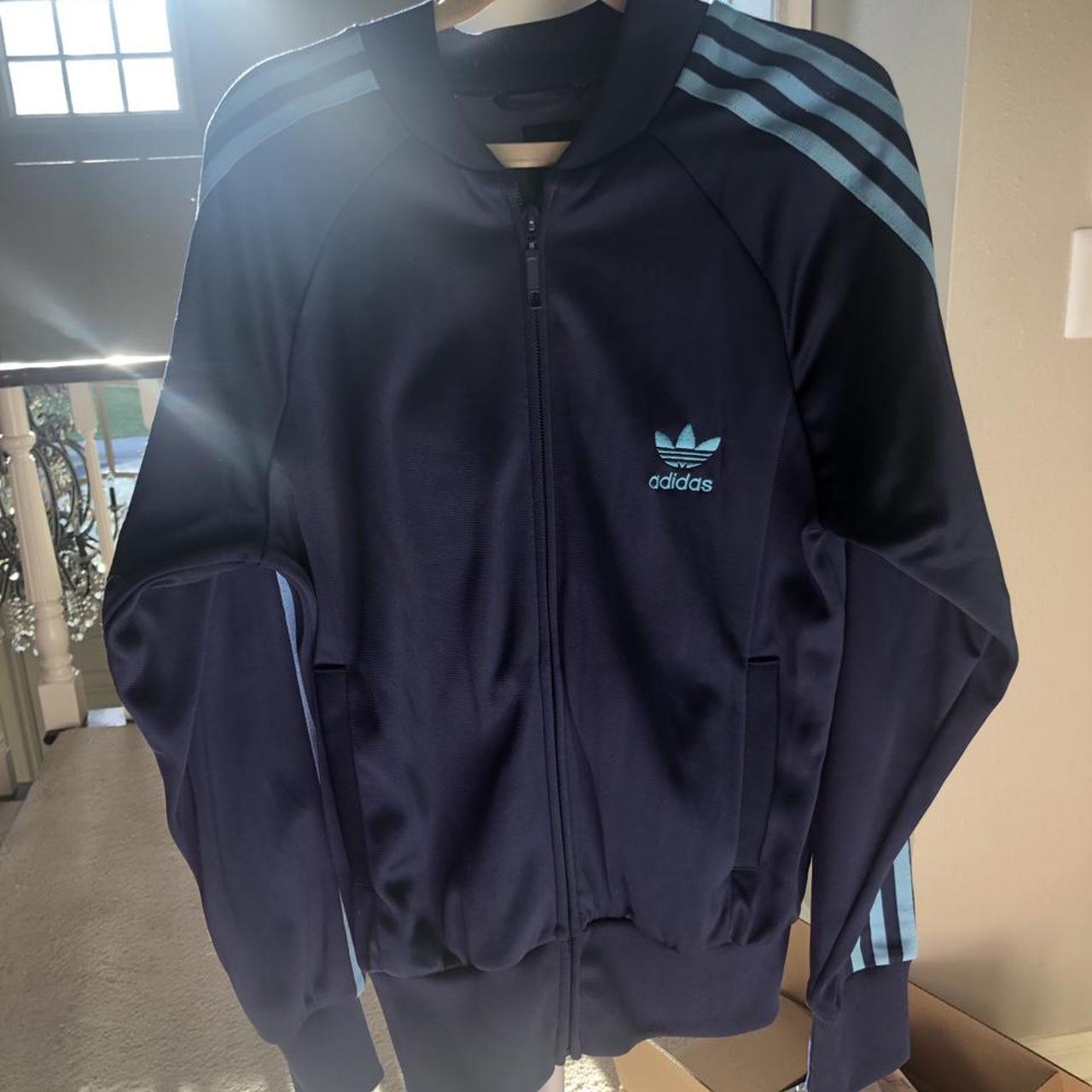 Adidas Women's Blue and Navy Jacket | Depop